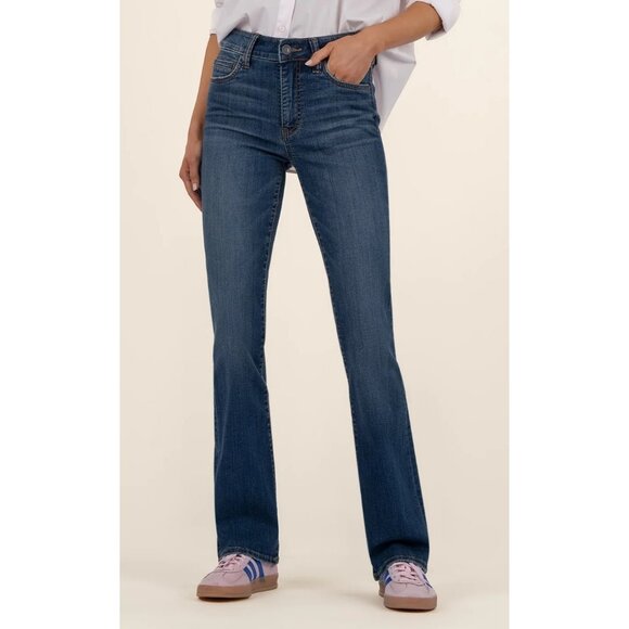 KUT from the Kloth Baby Bootcut Jeans Women’s Size 14 Short Blue Denim - Picture 1 of 8